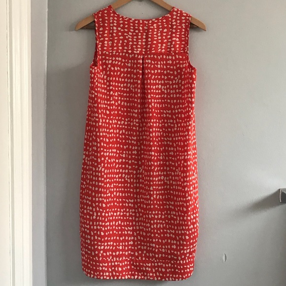 🏝️ Ann Taylor Factory Sleeveless Dotted Shift Dress in Orange • XS - Picture 4 of 6